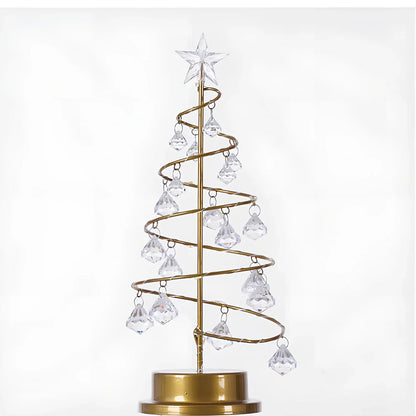 33cm tall crystal Christmas tree LED lights with warm white illumination and battery operation