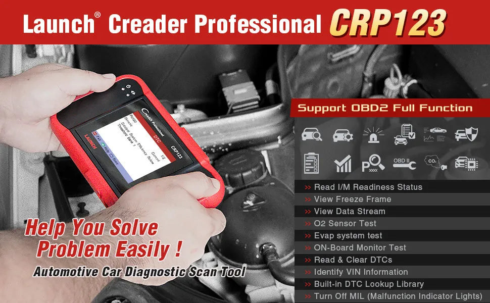 CRP123 automotive fault detector diagnostic equipment with main machine, cables, card reader and user manual