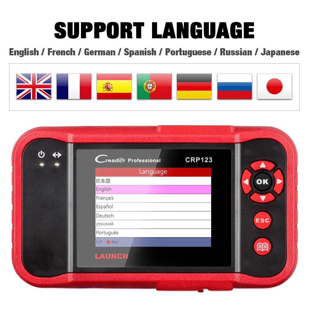 CRP123 automotive fault detector diagnostic equipment with main machine, cables, card reader and user manual