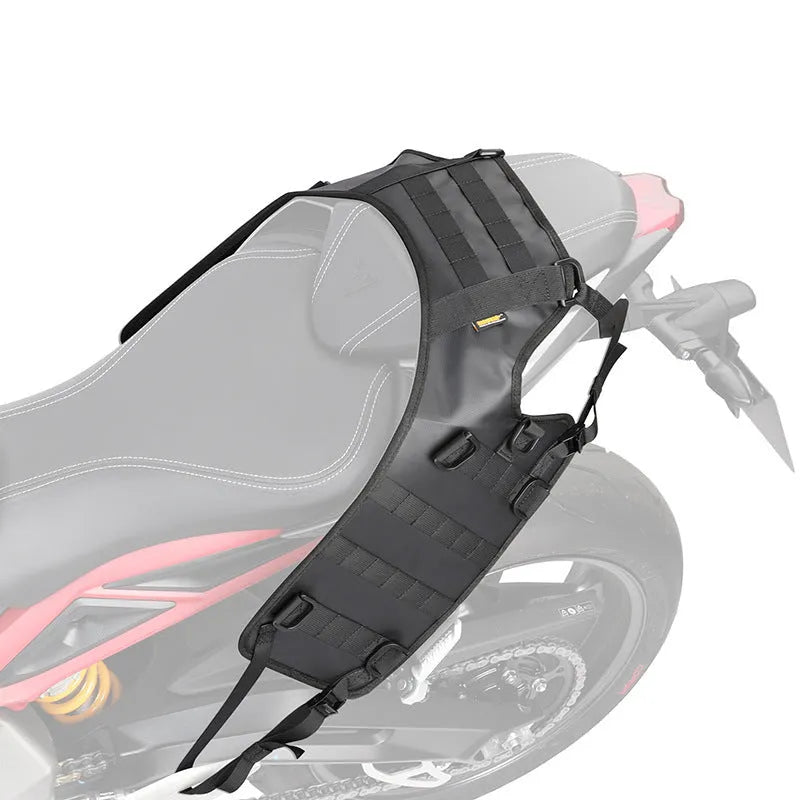 Black motorcycle fuel tank mount base measuring 100x40cm with polyester construction