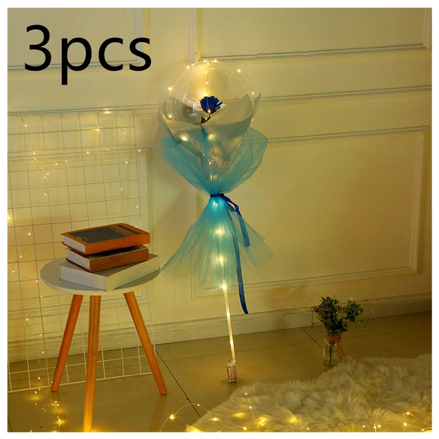 Enchanting LED-illuminated balloon bouquet with vibrant rose colors for any occasion