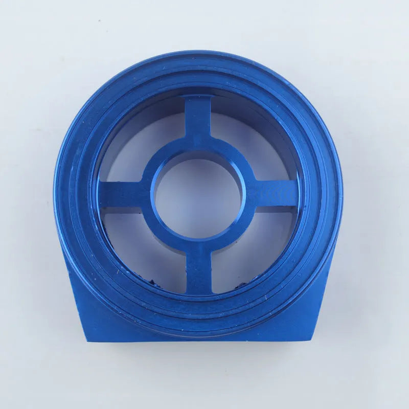 Universal aluminium alloy oil pressure gauge adapter in red, blue, black, gold, and silver colour options