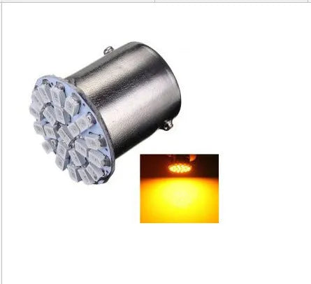 LED automotive brake light and turn signal unit with 22 bulbs for 1156/1157 sockets.