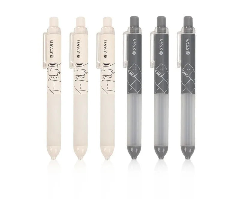 Black and white automatic pencils showing 0.5mm lead tip with minimalist plastic barrel design
