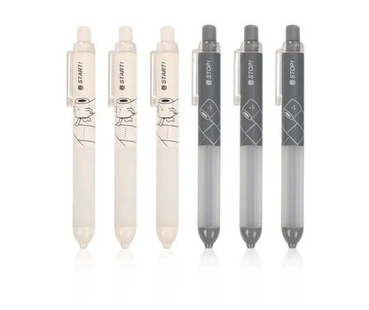 Black and white automatic pencils showing 0.5mm lead tip with minimalist plastic barrel design