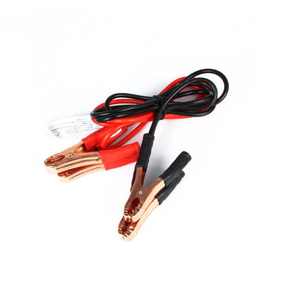Black and red 500A car battery clip emergency kit with 2 metre PVC cables in OPP storage bag