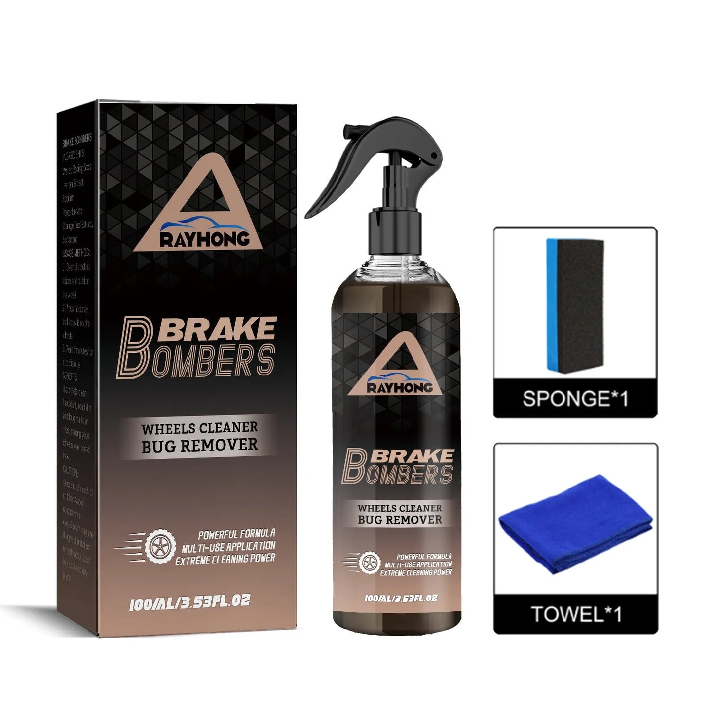 120ml car brake cleaner bottle with sponge towel for disc brake and caliper cleaning