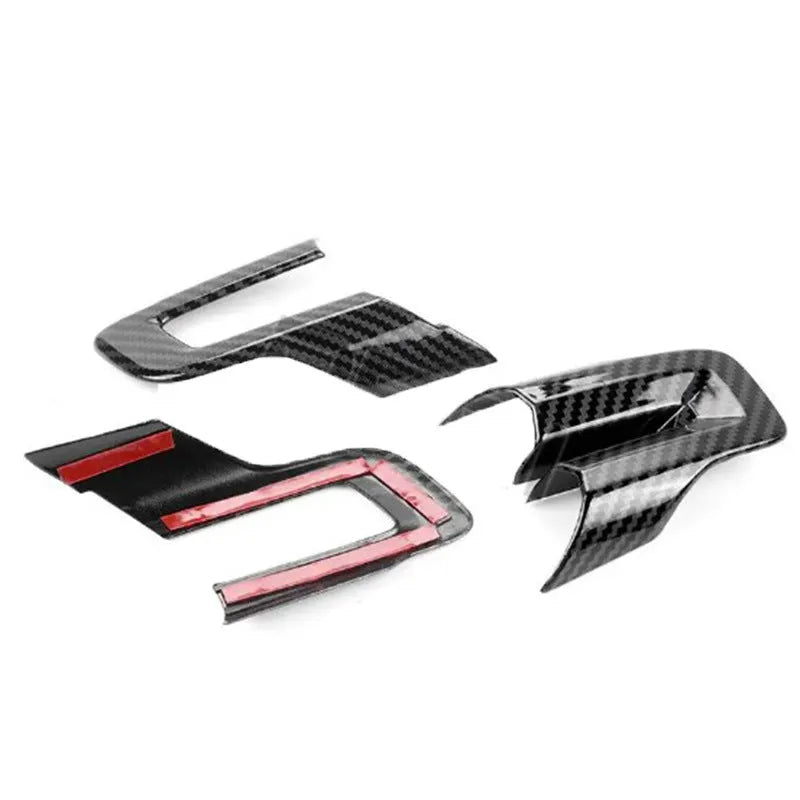 Three-piece carbon fibre pattern ABS steering wheel cover decoration set