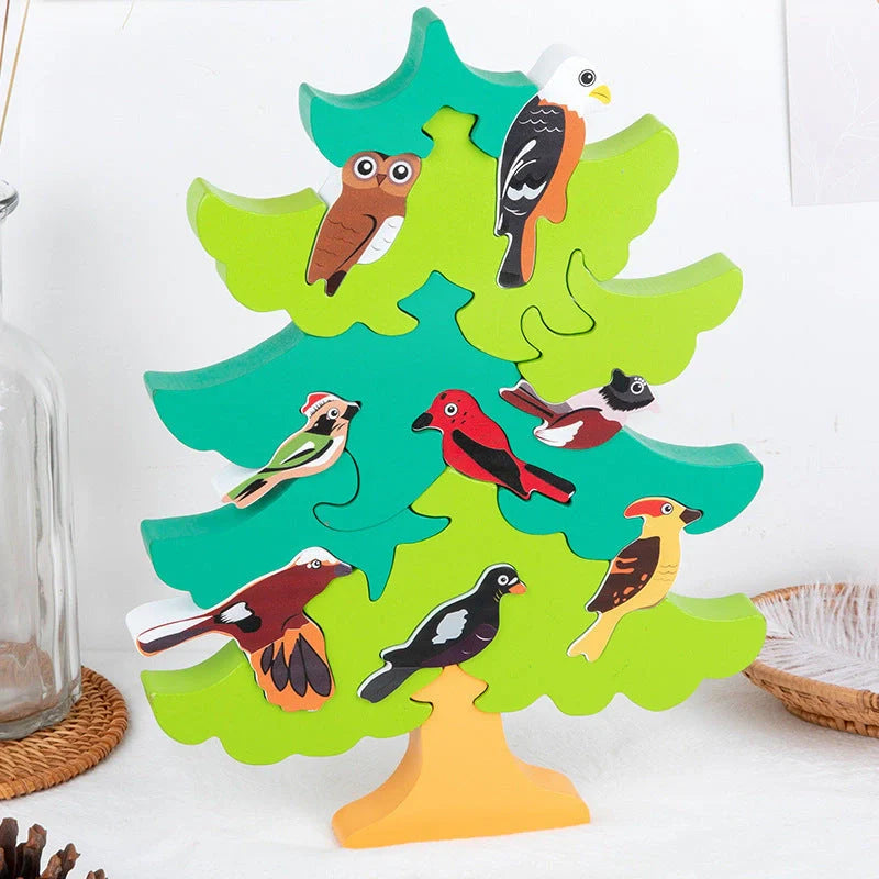 Wooden Bird Tree Three-dimensional Jigsaw Puzzle for children aged 4-6, educational toy