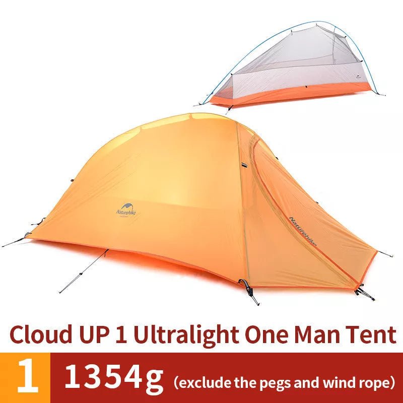 Ultralight single rainproof outdoor climbing tent with orange and green options