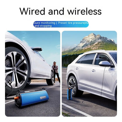 TS01 portable electric car tyre air pump with digital display and USB charging port