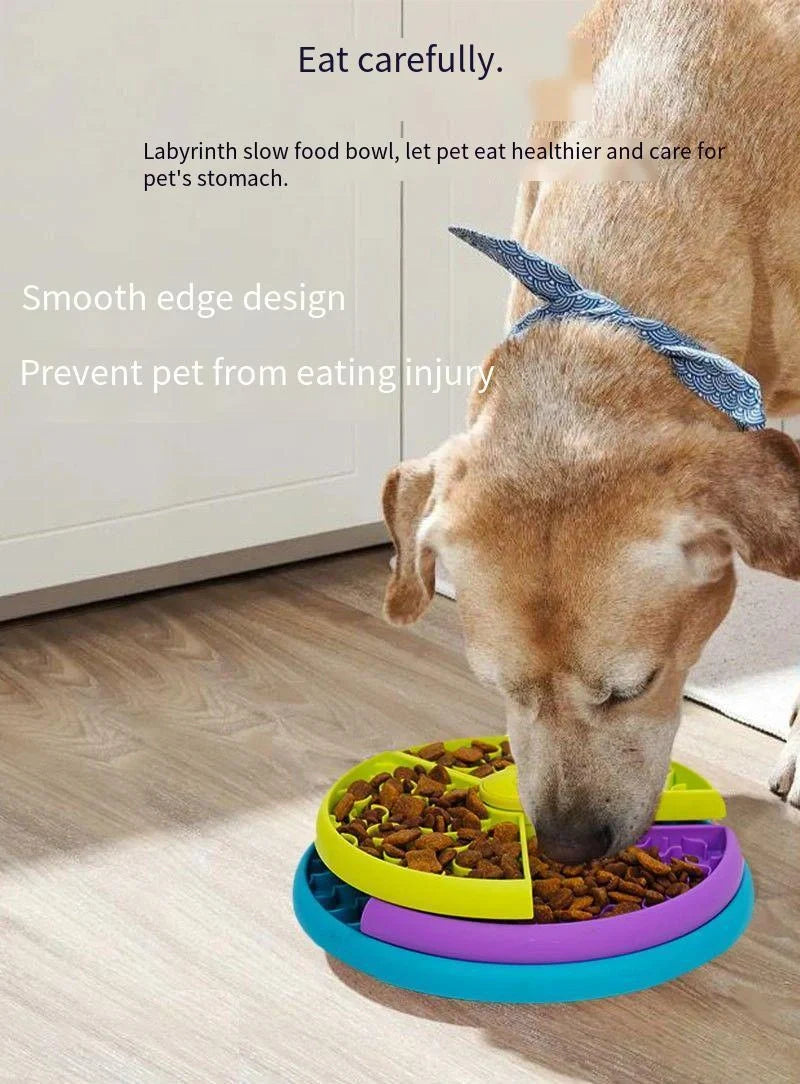 3-layer rotating puzzle pet slow feeder for dogs and cats