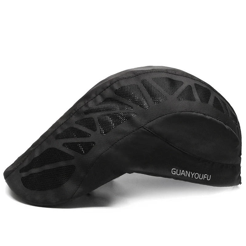 Mesh Beret Hat in black, gray, dark gray, and navy blue with adjustable fit for summer wear