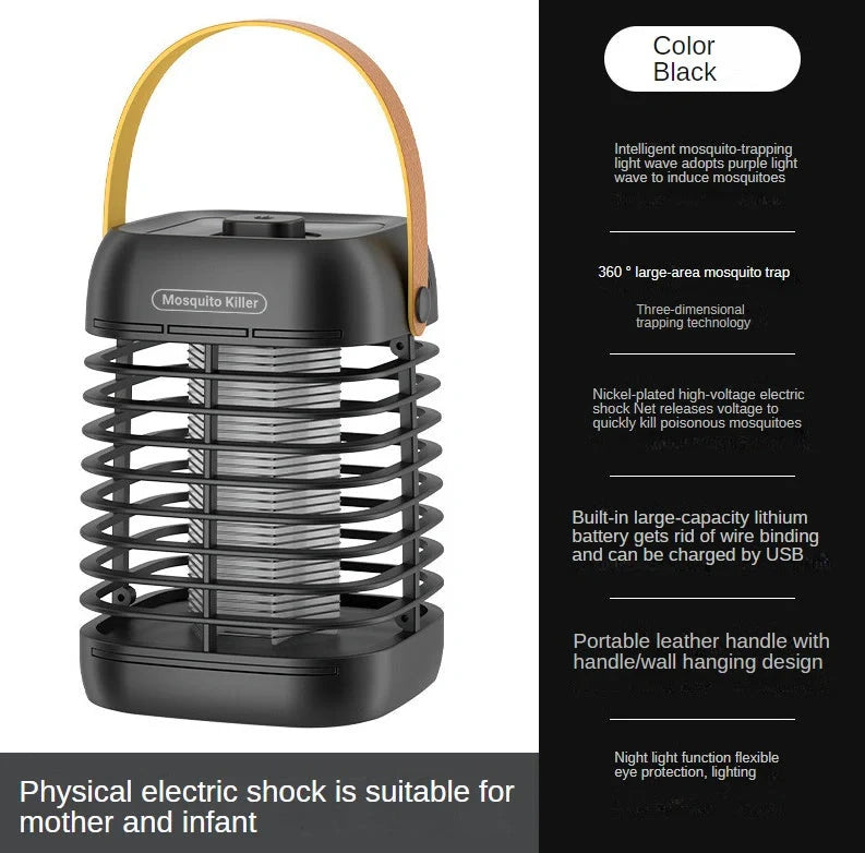 Rubik's Cube Mosquito Killer Lamp in yellow and black with USB charging