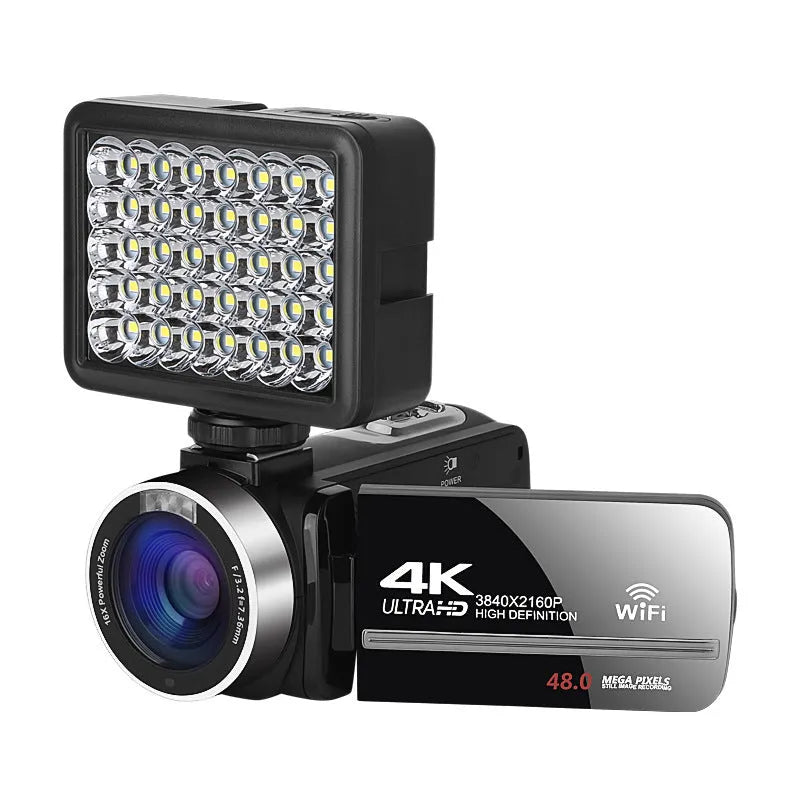 Black WIFI digital HD night vision camera with 3-inch screen showing 37mm lens mount