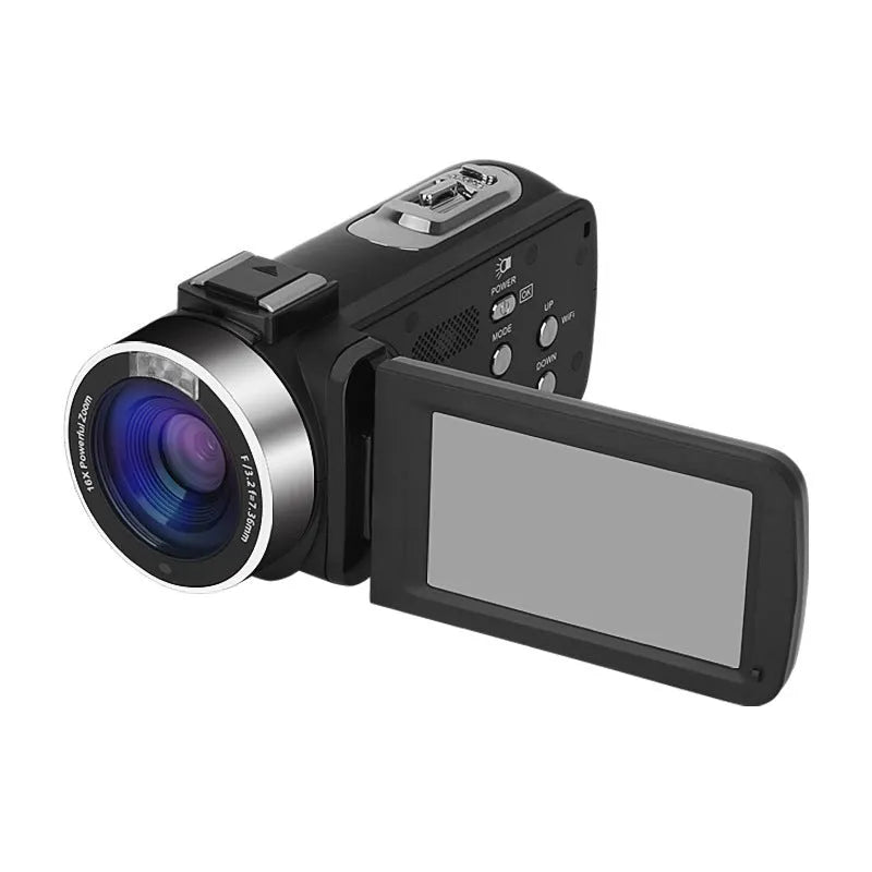Black WIFI digital HD night vision camera with 3-inch screen showing 37mm lens mount