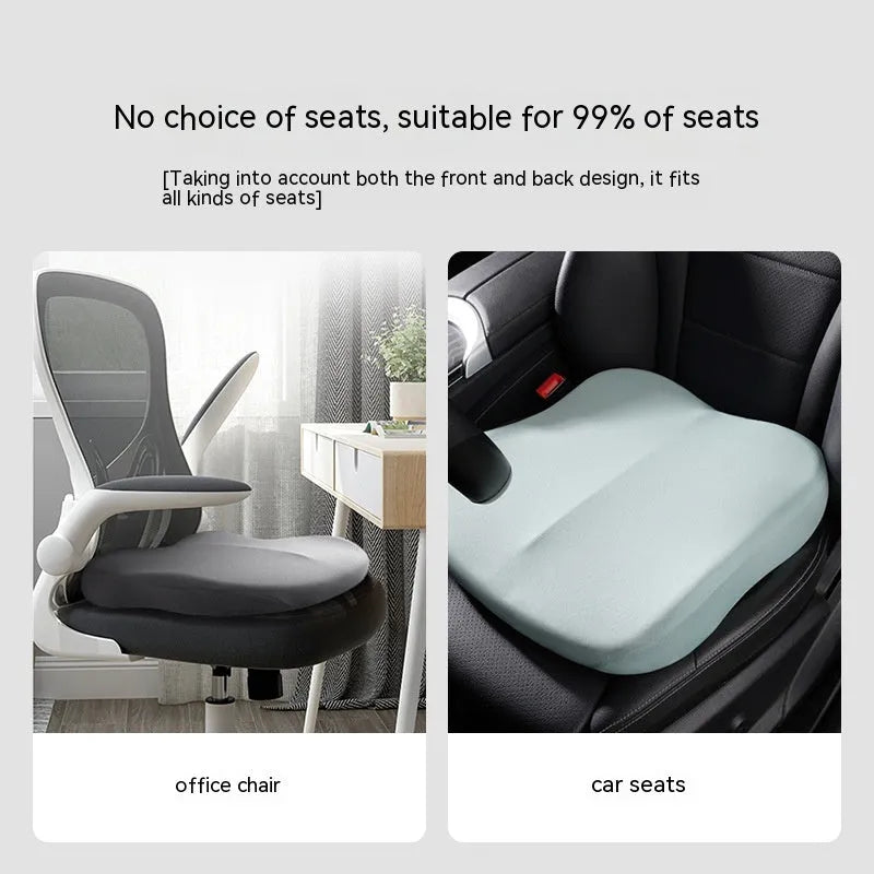 Car seat cushion for height increase measuring 41x41x10cm with ice silk cover