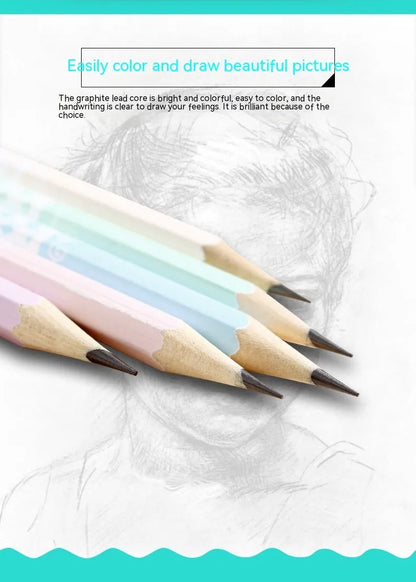 Basswood thermal transfer pencil showing six-angle design and wooden texture, 175mm length