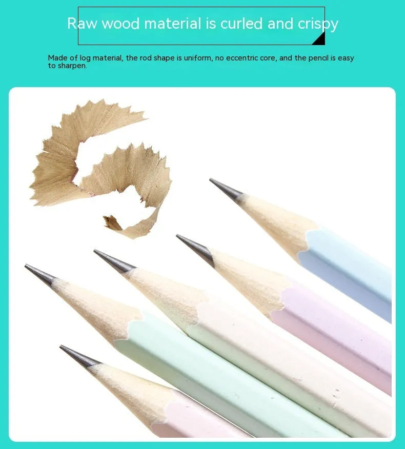 Basswood thermal transfer pencil showing six-angle design and wooden texture, 175mm length
