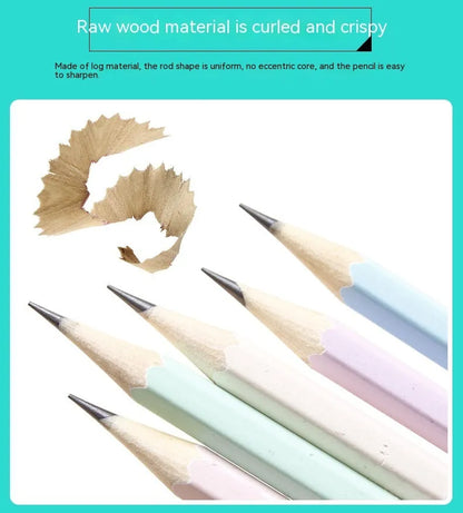 Basswood thermal transfer pencil showing six-angle design and wooden texture, 175mm length