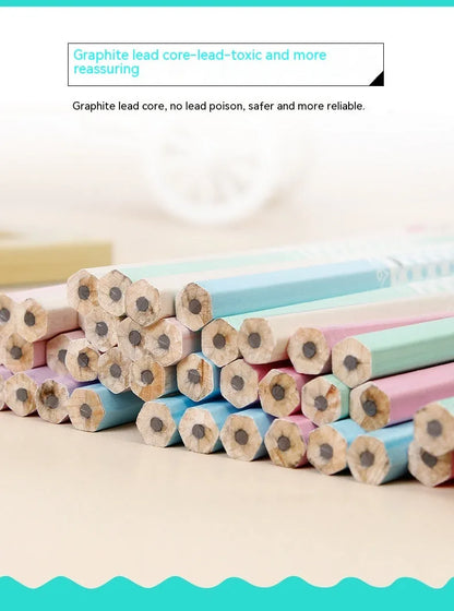 Basswood thermal transfer pencil showing six-angle design and wooden texture, 175mm length