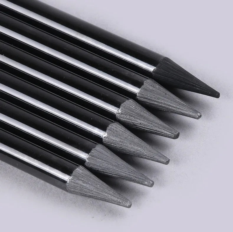 Carbonized Pencil Suit with six graphite and three carbonized pencils on suction card packaging