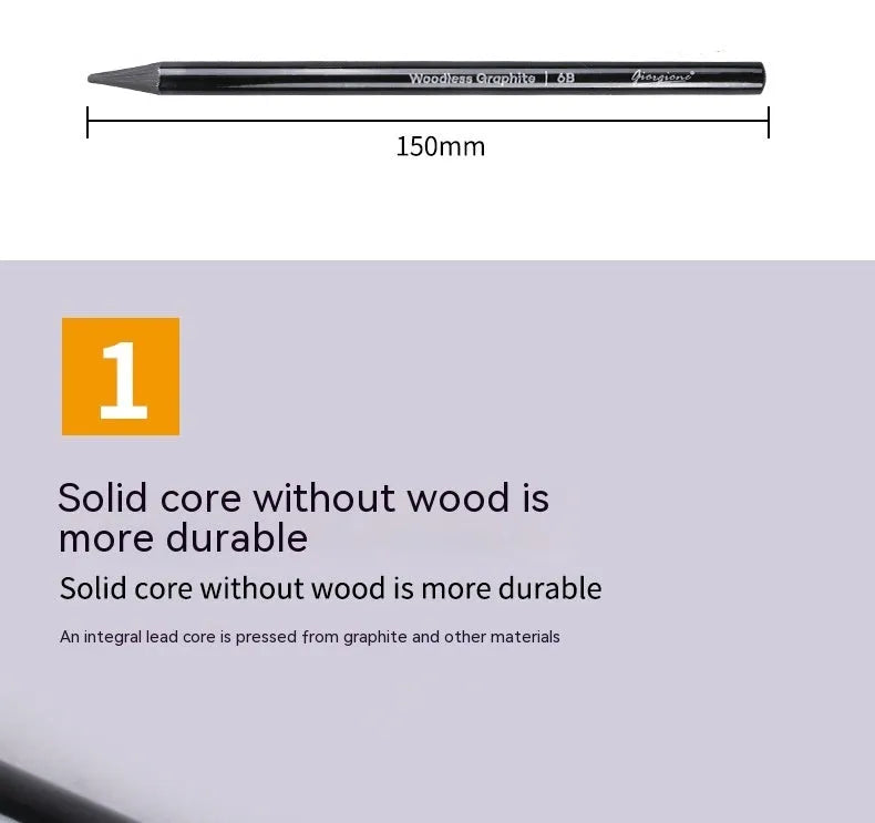 Carbonized Pencil Suit with six graphite and three carbonized pencils on suction card packaging
