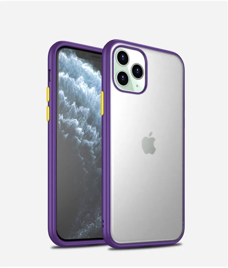iPhone 11 frosted protective back cover in solid colour with hidden corner airbags