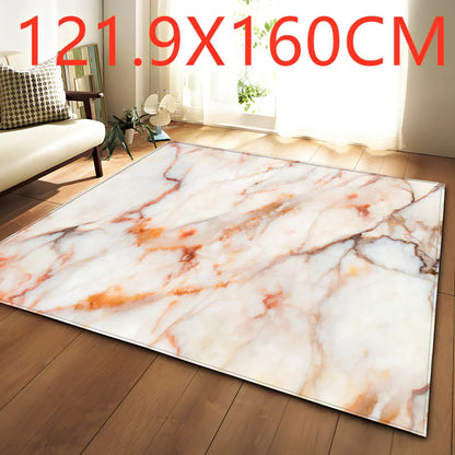 Rectangular polyester fibre carpet with marble pattern in 121.9x160cm and 50x80cm sizes