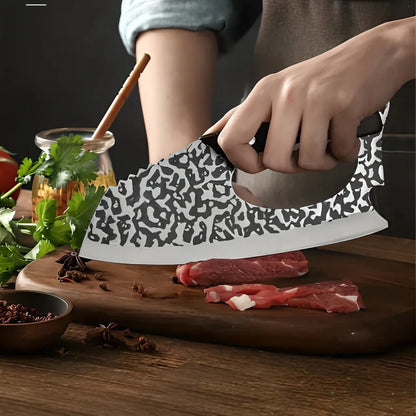 Forged kitchen knife with 20cm blade and ergonomic handle for vegetable preparation