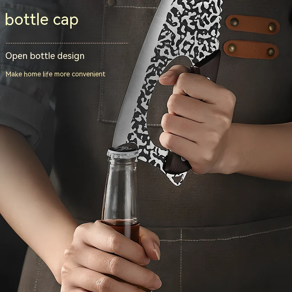 Forged kitchen knife with 20cm blade and ergonomic handle for vegetable preparation