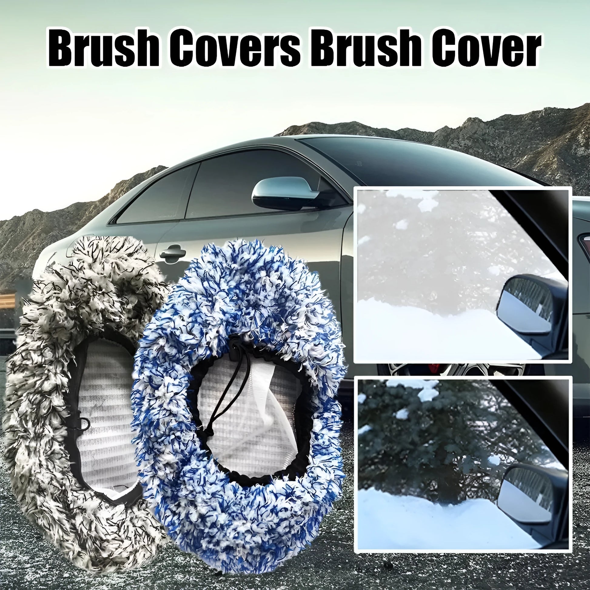 Replacement cloth cover for car long handle brush in four colour variations