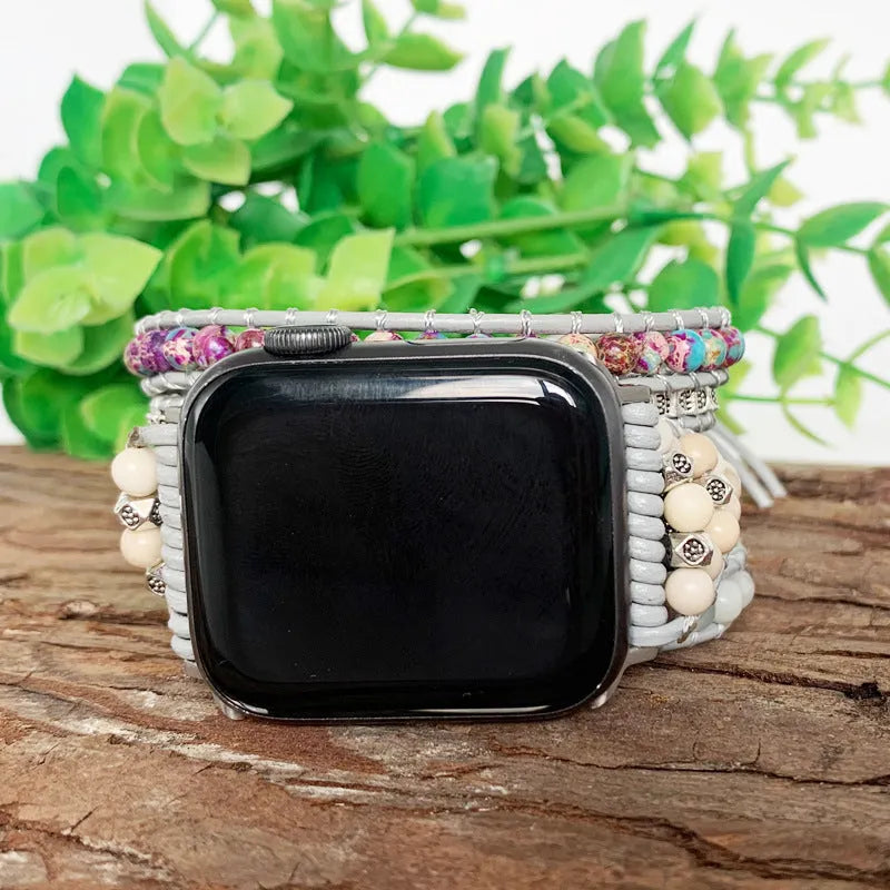 Natural stone multi-layer winding bracelet strap in 38-41mm and 42-45mm size options