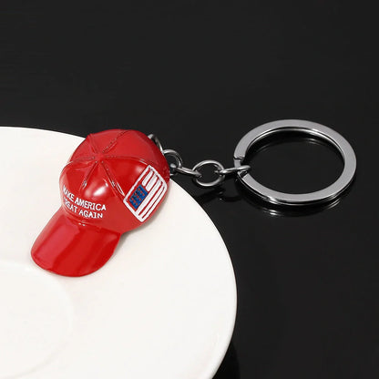 Men's Red Hat Hip Hop Keychain in zinc alloy with Southeast Asian style design