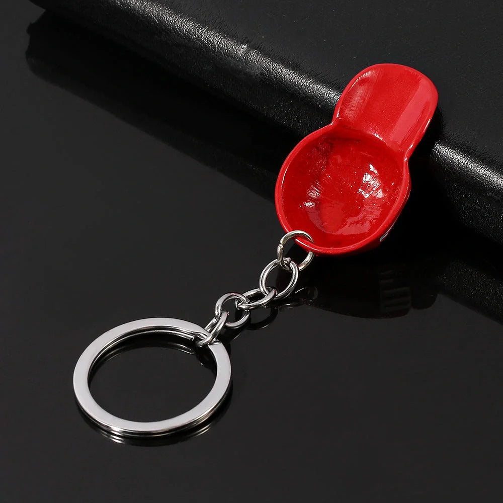 Men's Red Hat Hip Hop Keychain in zinc alloy with Southeast Asian style design