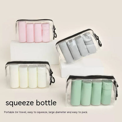 Travel Portable Filling Set Lotion Bottle in acrylic/PMMA, available in white, pink, gray, and green