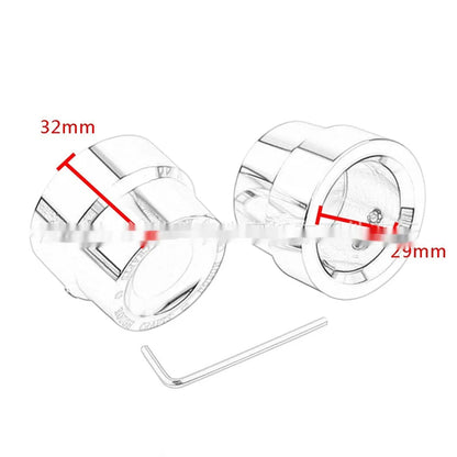 Black CNC aluminium front and rear axle decorative cap covers for Harley Davidson Sportster motorcycles.