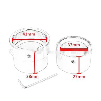 Black CNC aluminium front and rear axle decorative cap covers for Harley Davidson Sportster motorcycles.