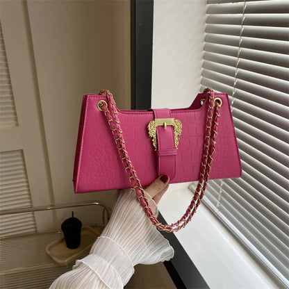 Women's PU small square crossbody shoulder bag with single strap, sandwich pocket, and phone bag in black, white, green, orange, or rose pink