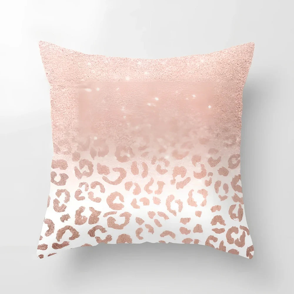 45x45cm pink sofa cushion cover with peach skin fabric texture