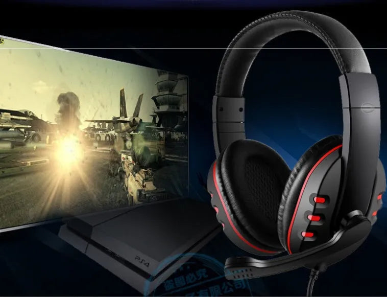 Warlord wired gaming headset with microphone, 3.5mm plug, 40mm drivers, blue or red, 1.2m cable