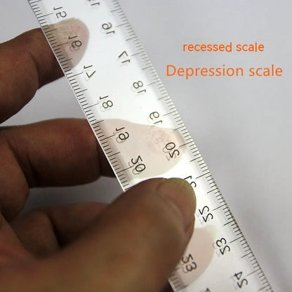 30cm plastic T-square ruler for student design projects in transparent or orange yellow with centimetre markings