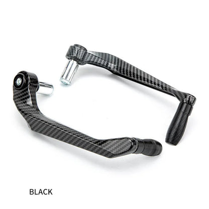 A pair of aluminium motorcycle hand guards with water transfer printing in one of five colour options: black, red, silver, gold, or blue.