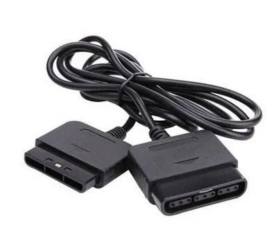 Black plastic PS2 extension cable with PS2 interface for controller or handle connection.