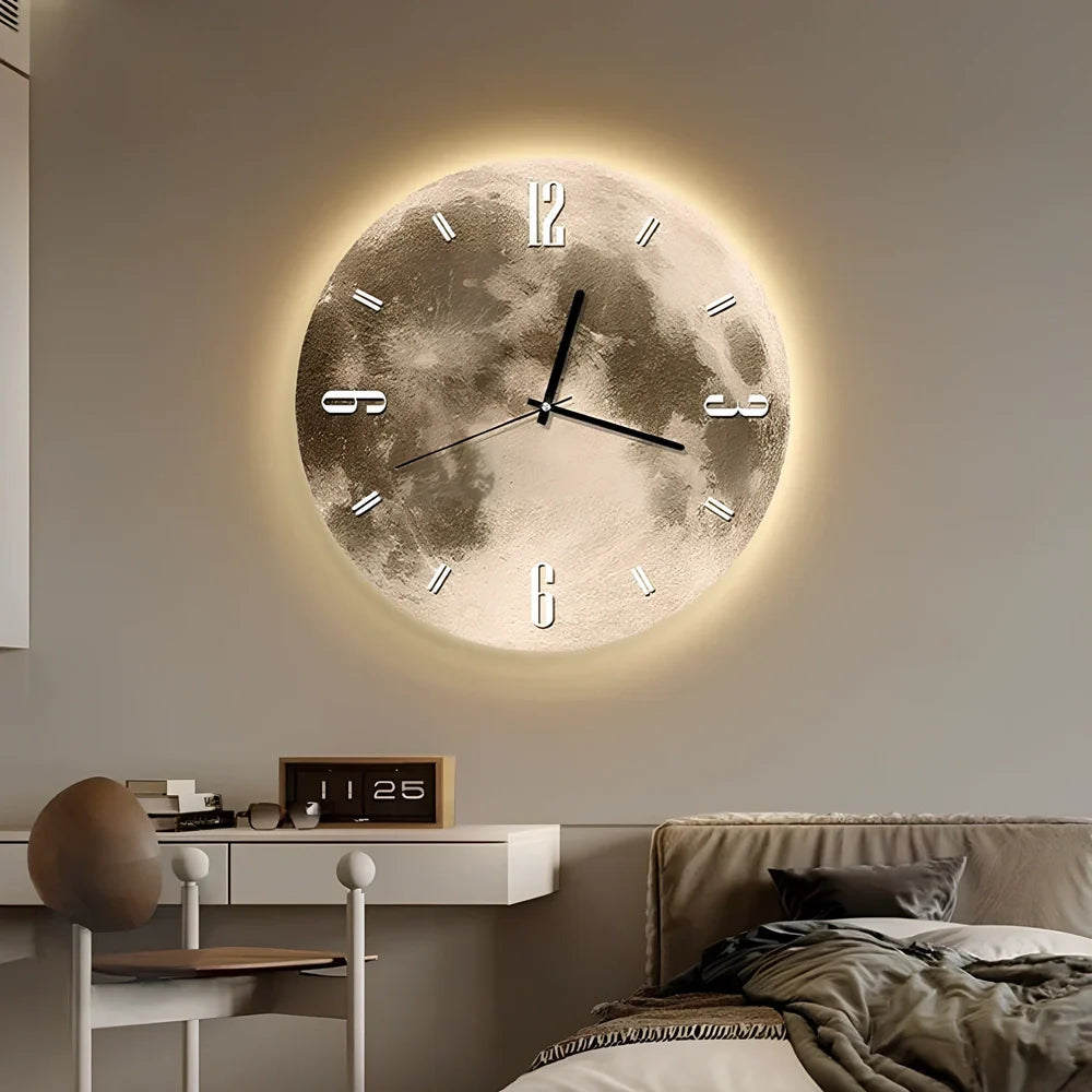 Wall clock with LED lighting and monthly calendar in 30cm 40cm 50cm diameter options