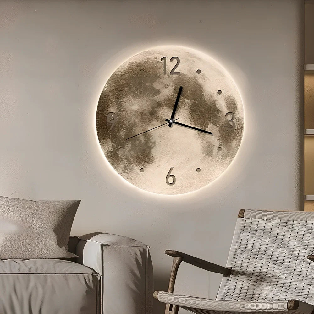 Wall clock with LED lighting and monthly calendar in 30cm 40cm 50cm diameter options