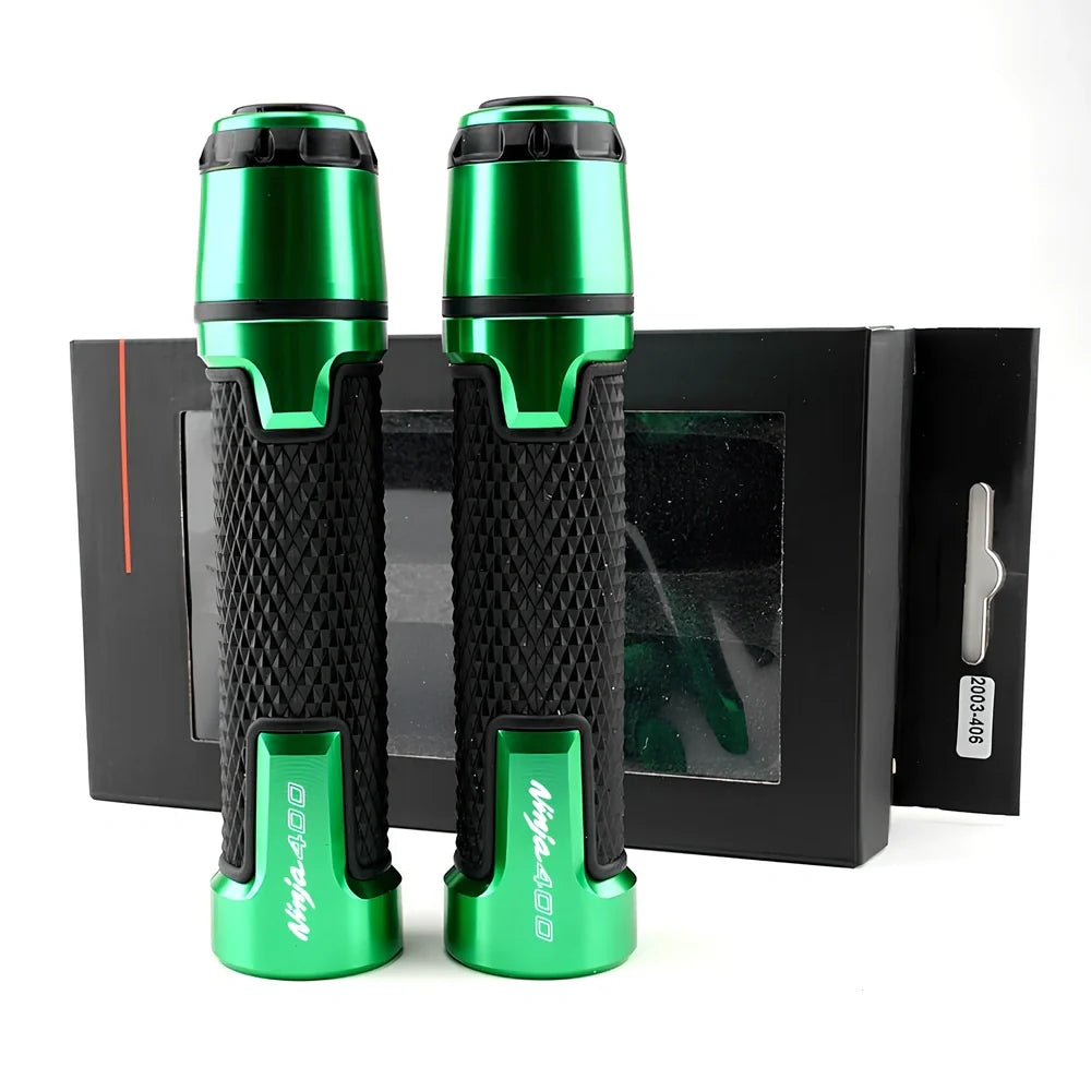Kawasaki motorcycle silicone handlebar grips with diamond-pattern texture in multiple colours