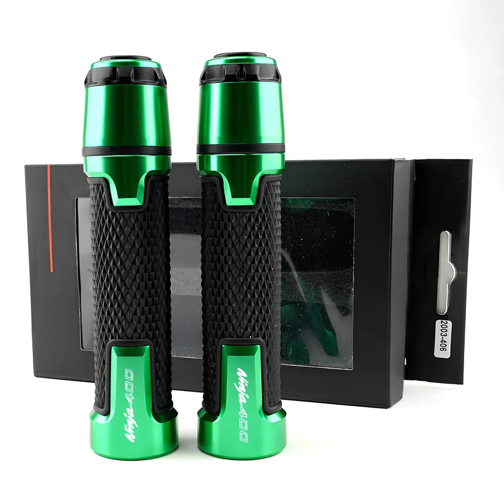 Kawasaki motorcycle silicone handlebar grips with diamond-pattern texture in multiple colours