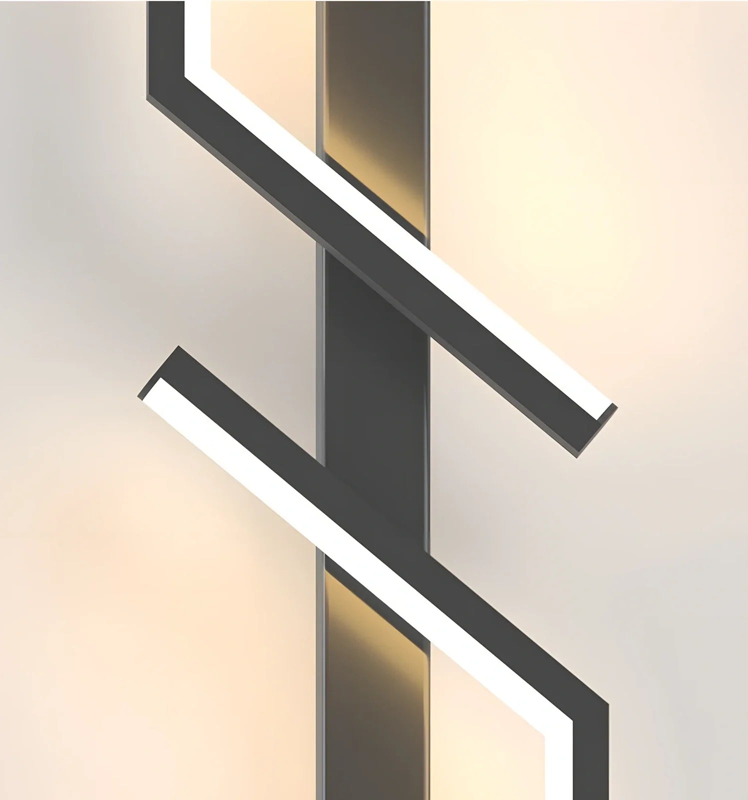 Modern minimalist strip wall lamp in black or gold, 60-120cm length with 3-colour LED lighting