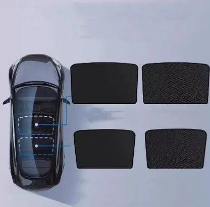 Car sun visor with silver tape thermal insulation in beige and black 3-ice crystal curtain patterns